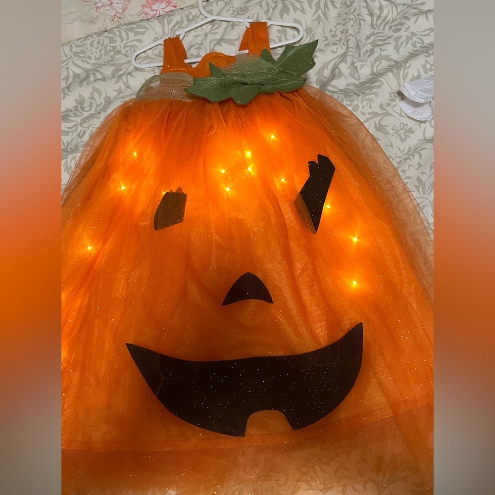 Pottery Barn kids light up pumpkin dress